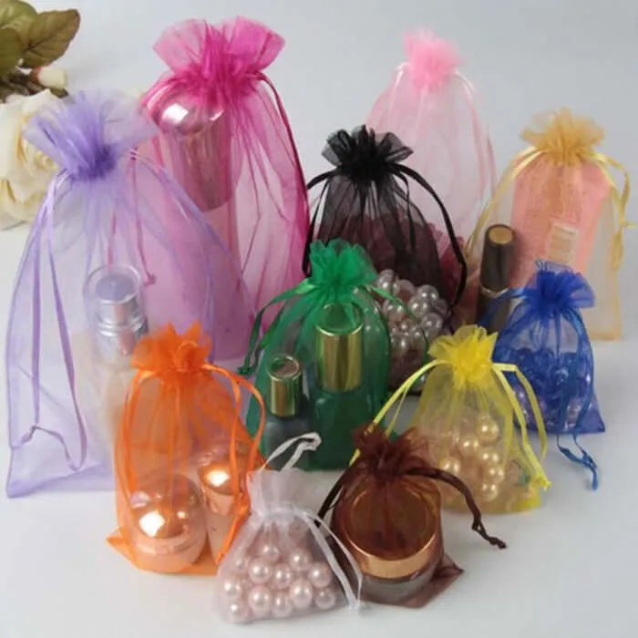 10 Pack 5"x7" White Organza Drawstring Wedding Party Favor Gift Bags