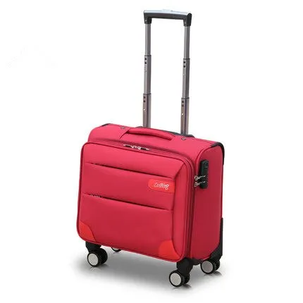 14Inches Mini Boarding Universal Wheels Trolley Luggage Commercial Oxford Fabric Luggage Female