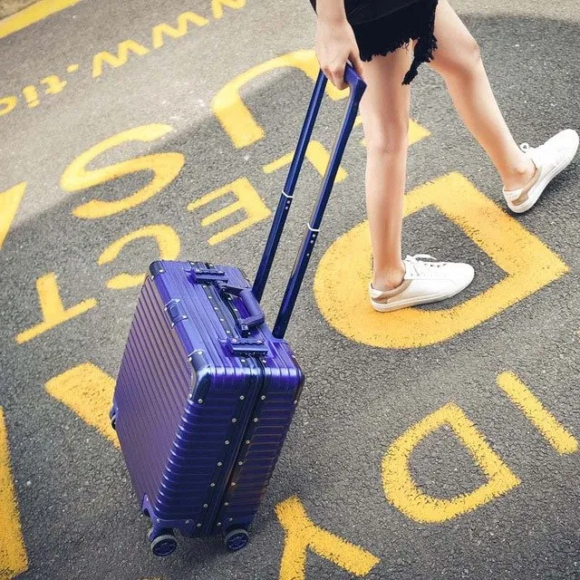 18 Inches Aluminum Alloy Frame Business Trip Travel Malas De Viagem Com Rodinhas Trolley Suitcase