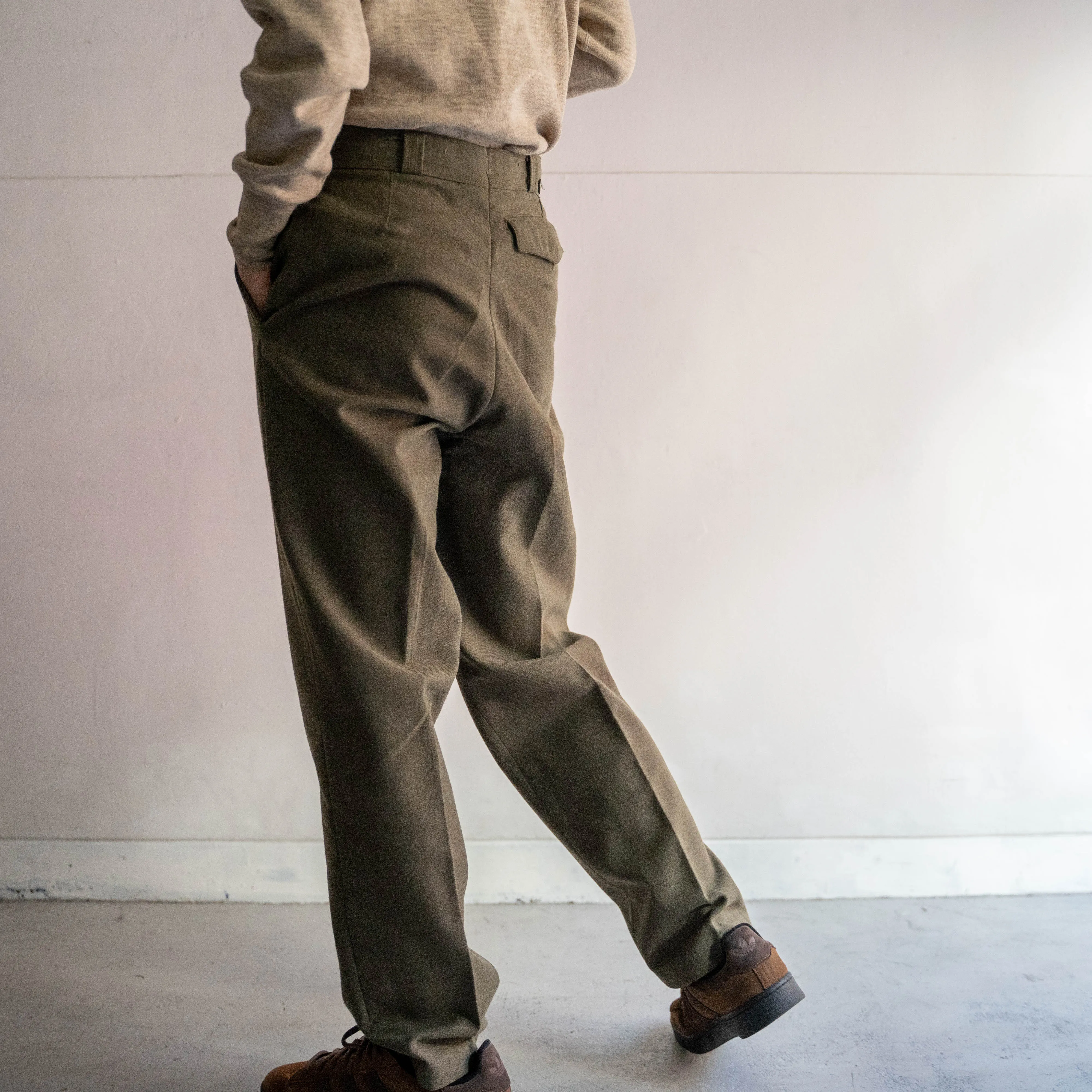 1960s belgium military wool dress pants "dead stock" -1