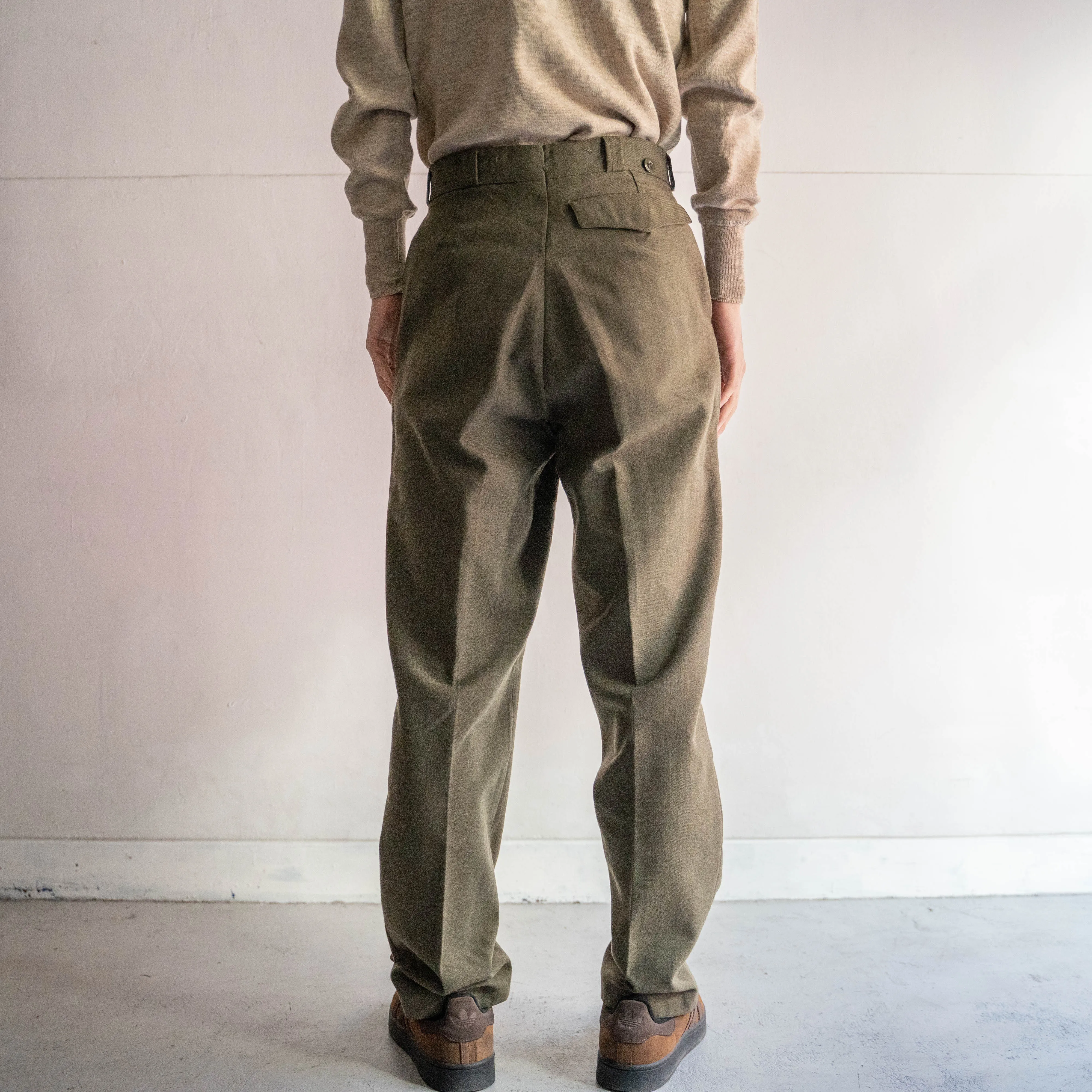 1960s belgium military wool dress pants "dead stock" -1