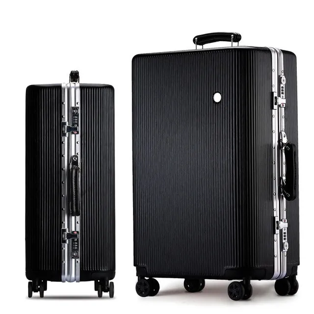 20 "24" 26 "28" White Silver Pink Gold Black Aluminum Frame And Pc Travel Trolley Case Hardside