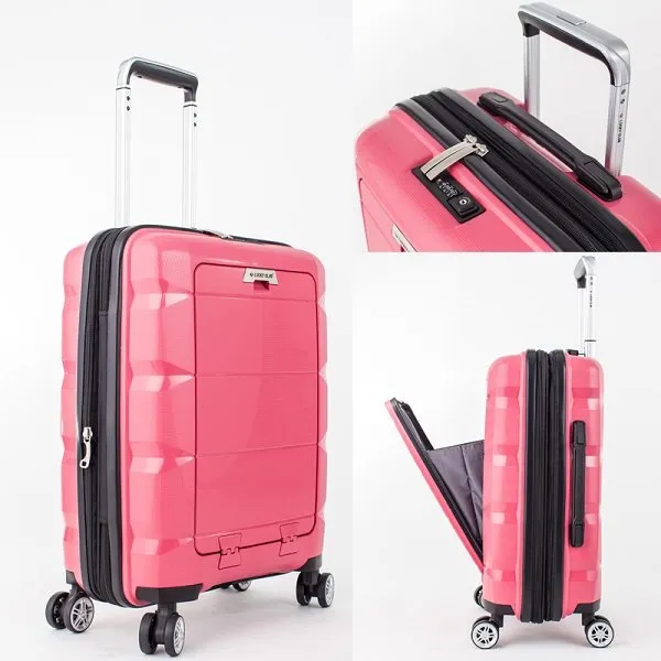 20/24Inch Computer Interlayer Waterproof Rolling Luggage 100% Pp Trolley Solid Travel Bag