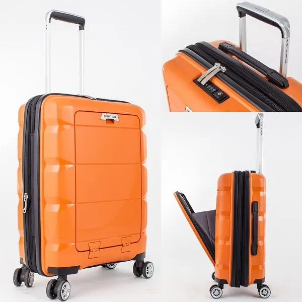 20/24Inch Computer Interlayer Waterproof Rolling Luggage 100% Pp Trolley Solid Travel Bag