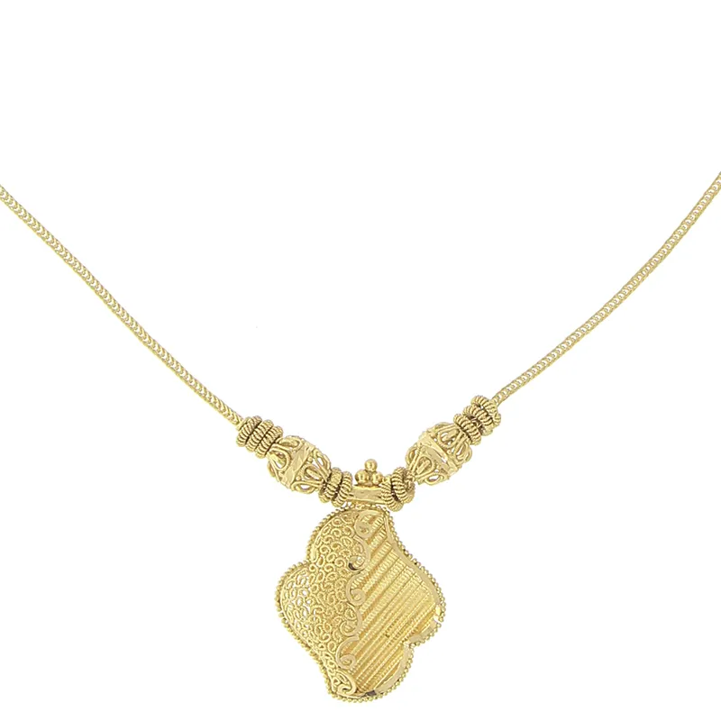 3 Piece Plain Gold Necklace Set