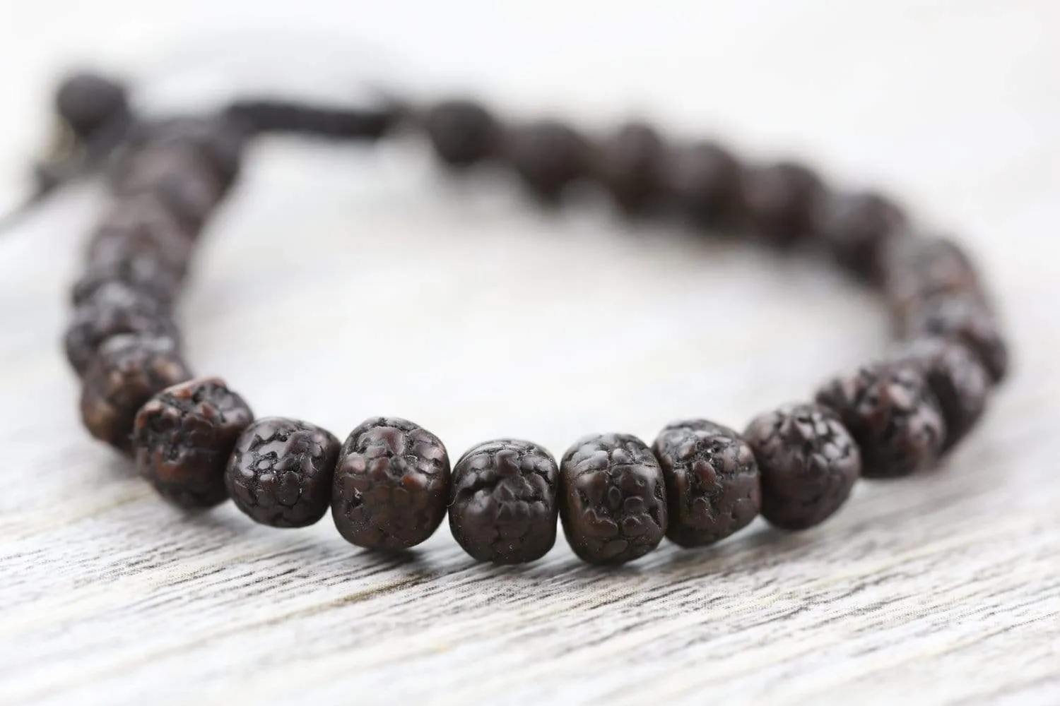 Aged Dark Rudraksha Wrist Mala