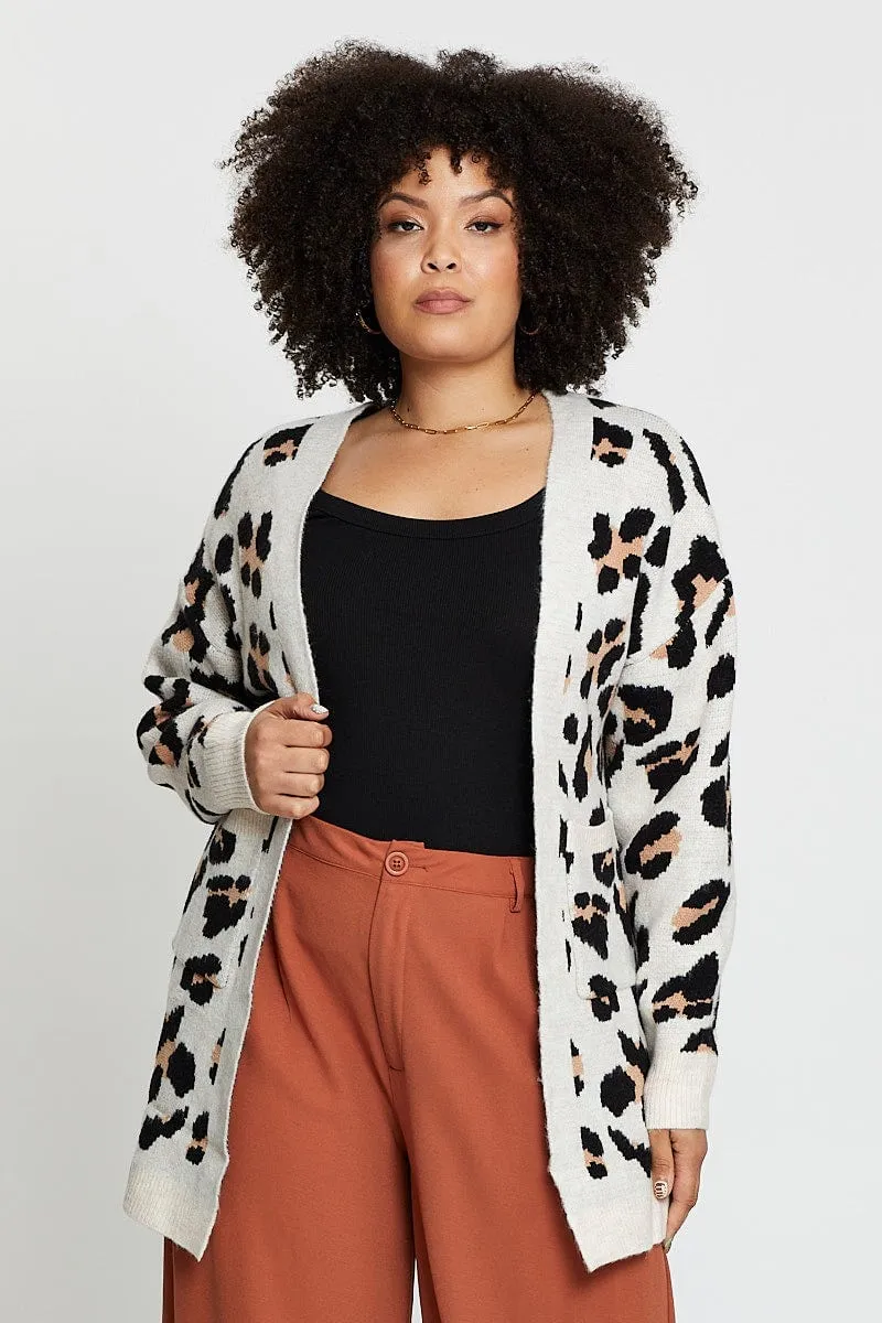 Animal Print Longline Cardi