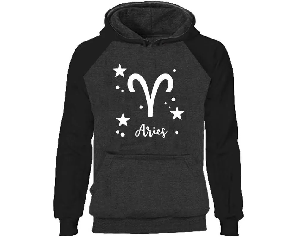 Aries Zodiac Sign Pullover Raglan Hoodie