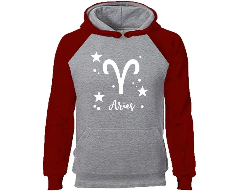 Aries Zodiac Sign Pullover Raglan Hoodie