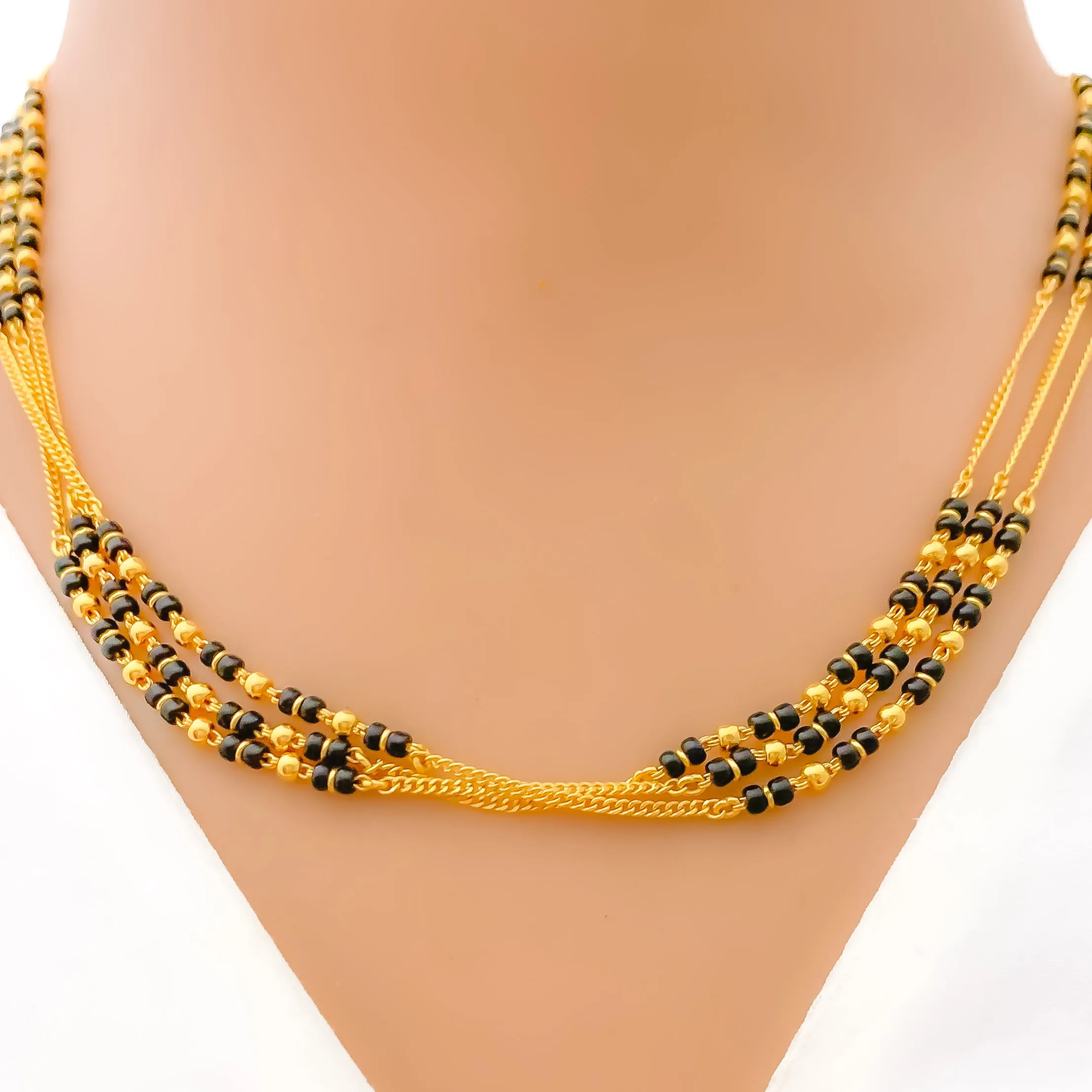 Attractive Triple Chain 22k Gold Mangal Sutra