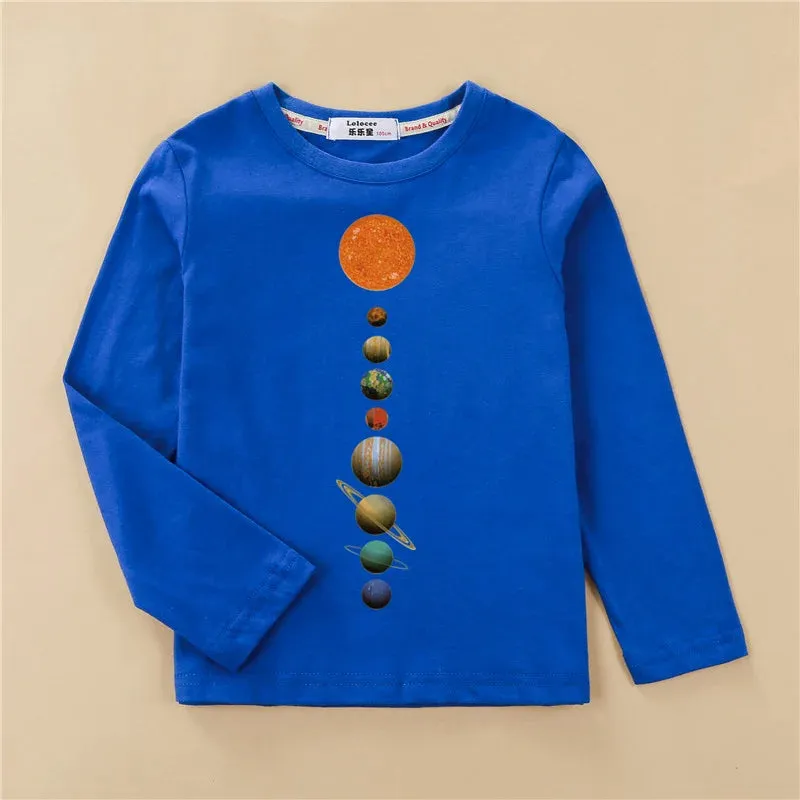 Baby Girl Summer Solar System 3-14T Space Tees