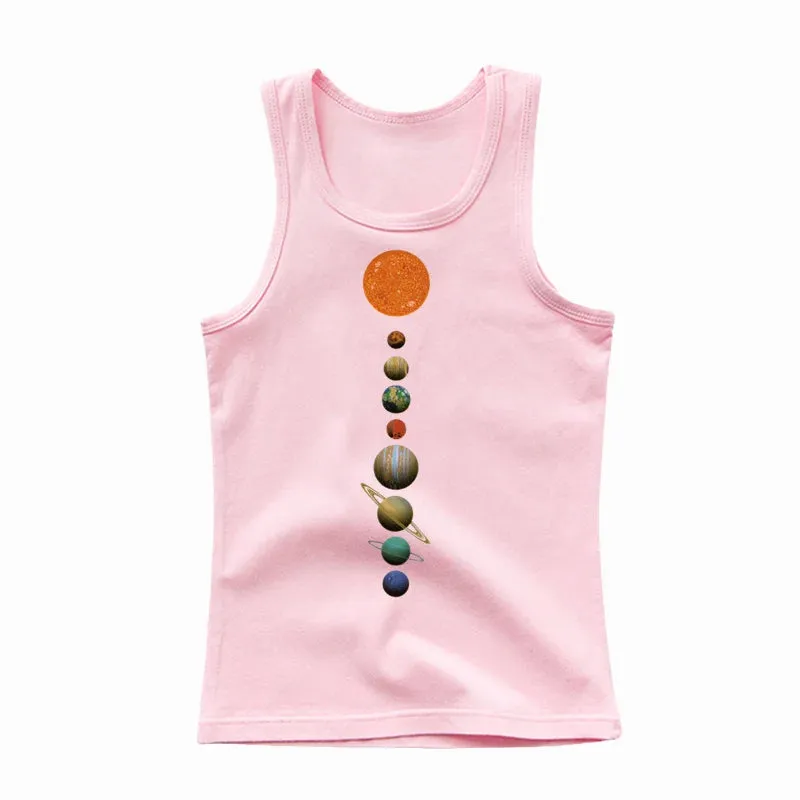 Baby Girl Summer Solar System 3-14T Space Tees