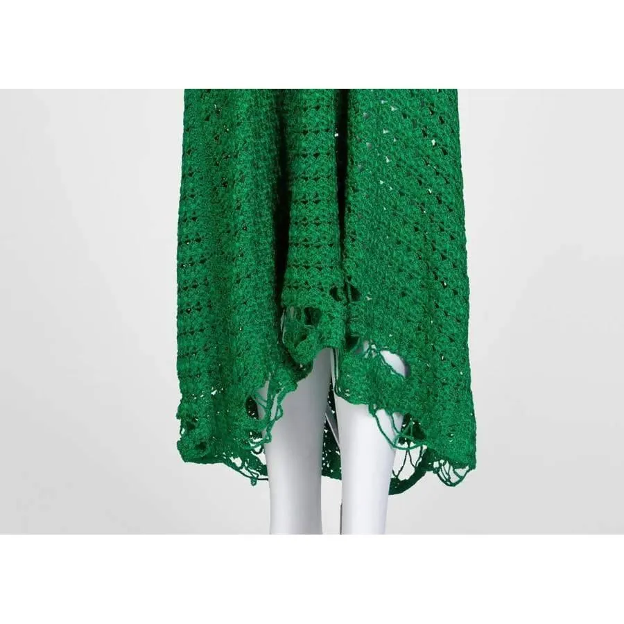 BALENCIAGA Green Crochet Dress | Size EU 40 - US 10