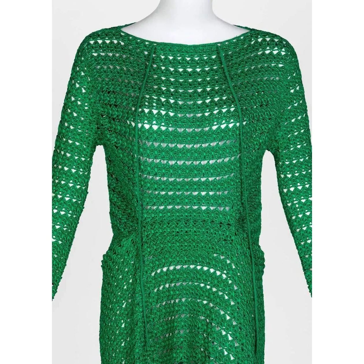 BALENCIAGA Green Crochet Dress | Size EU 40 - US 10