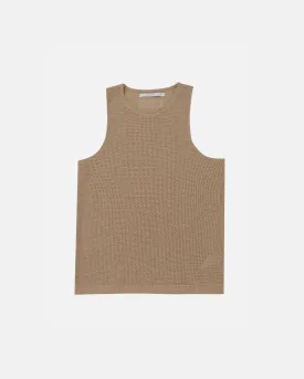 Basics Knit Tank Top Light Brown