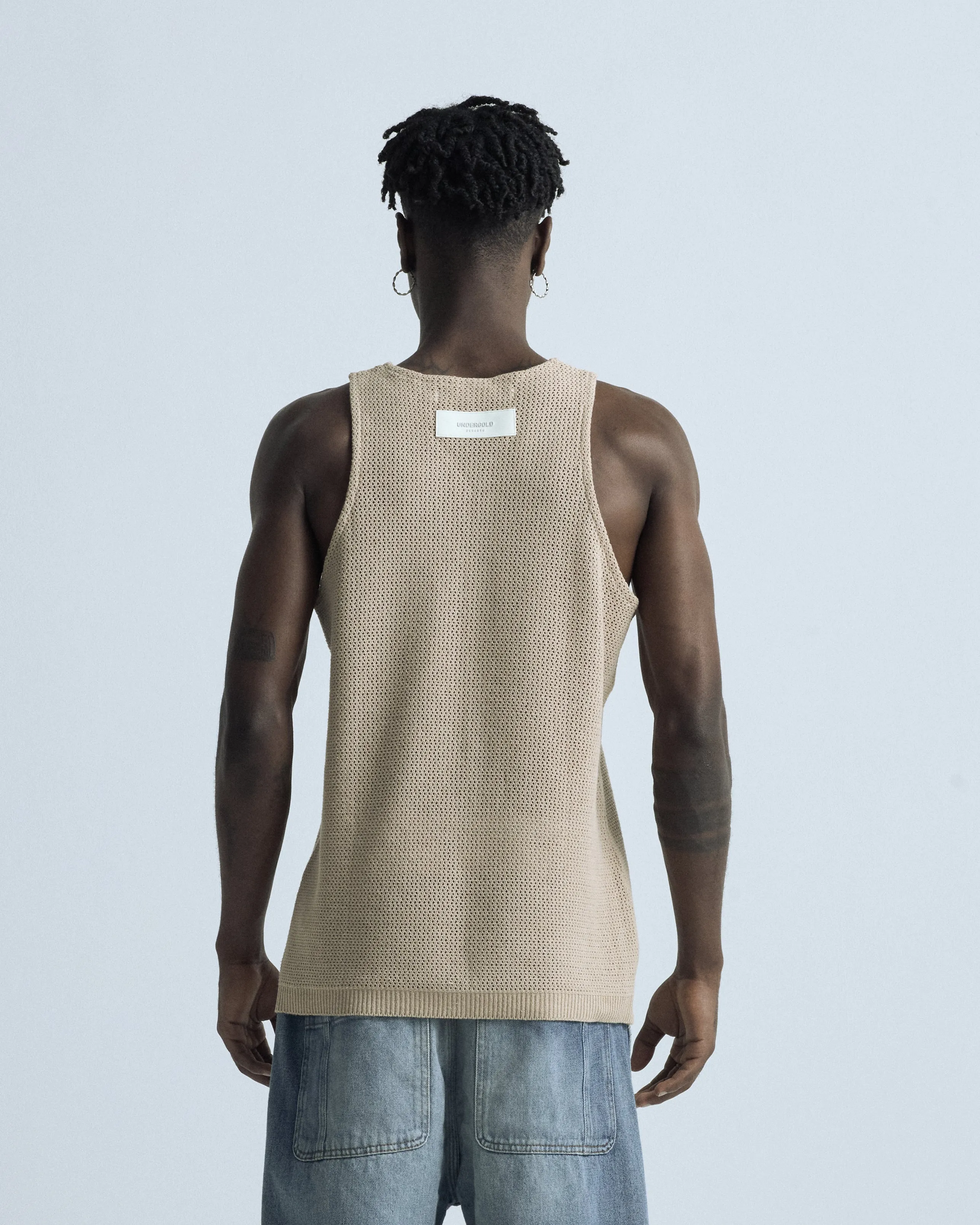 Basics Knit Tank Top Light Brown