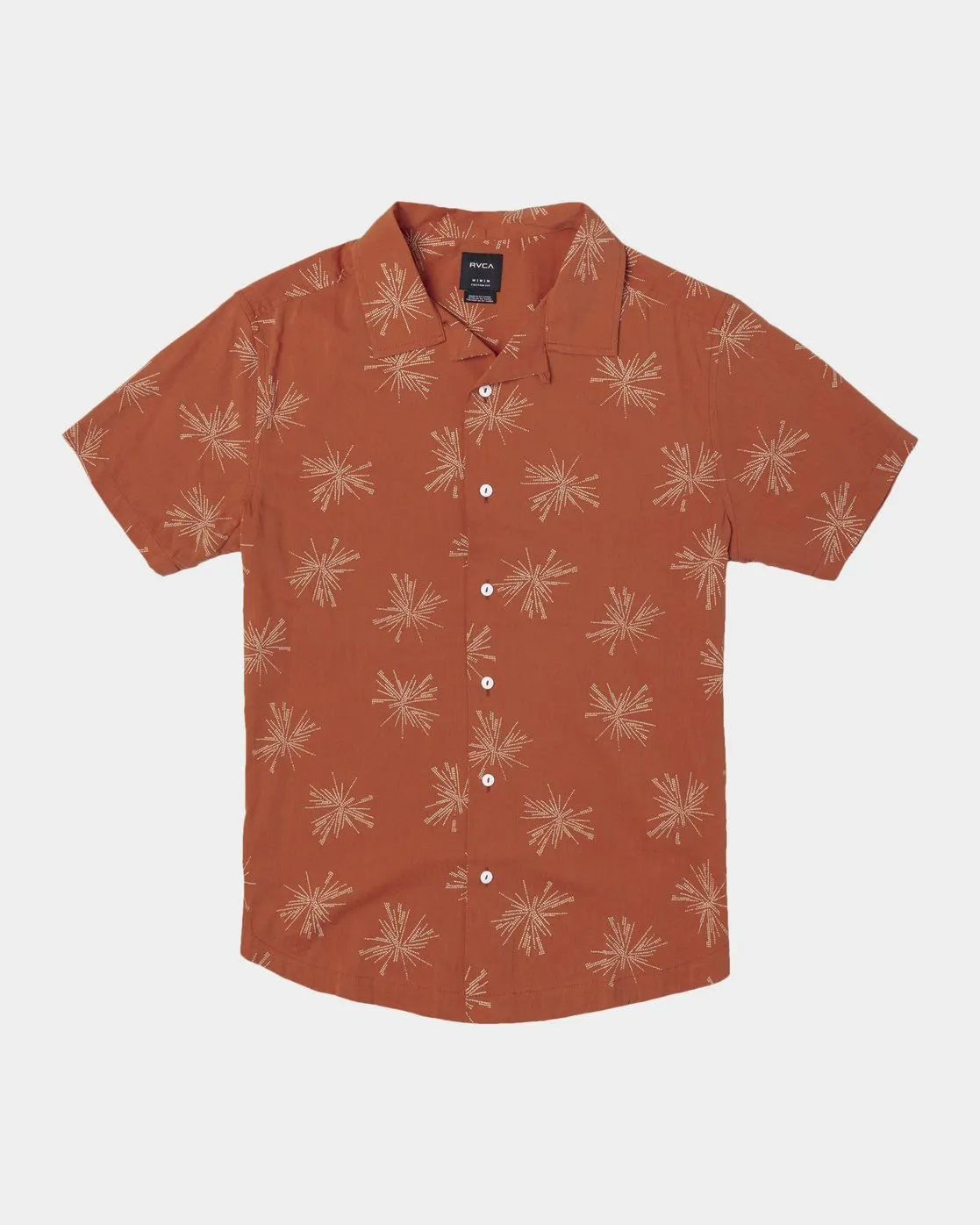 Beat Print Short Sleeve Shirt - Rust