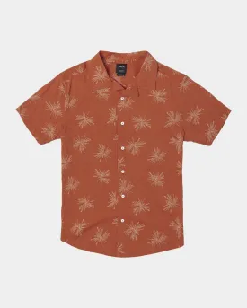 Beat Print Short Sleeve Shirt - Rust