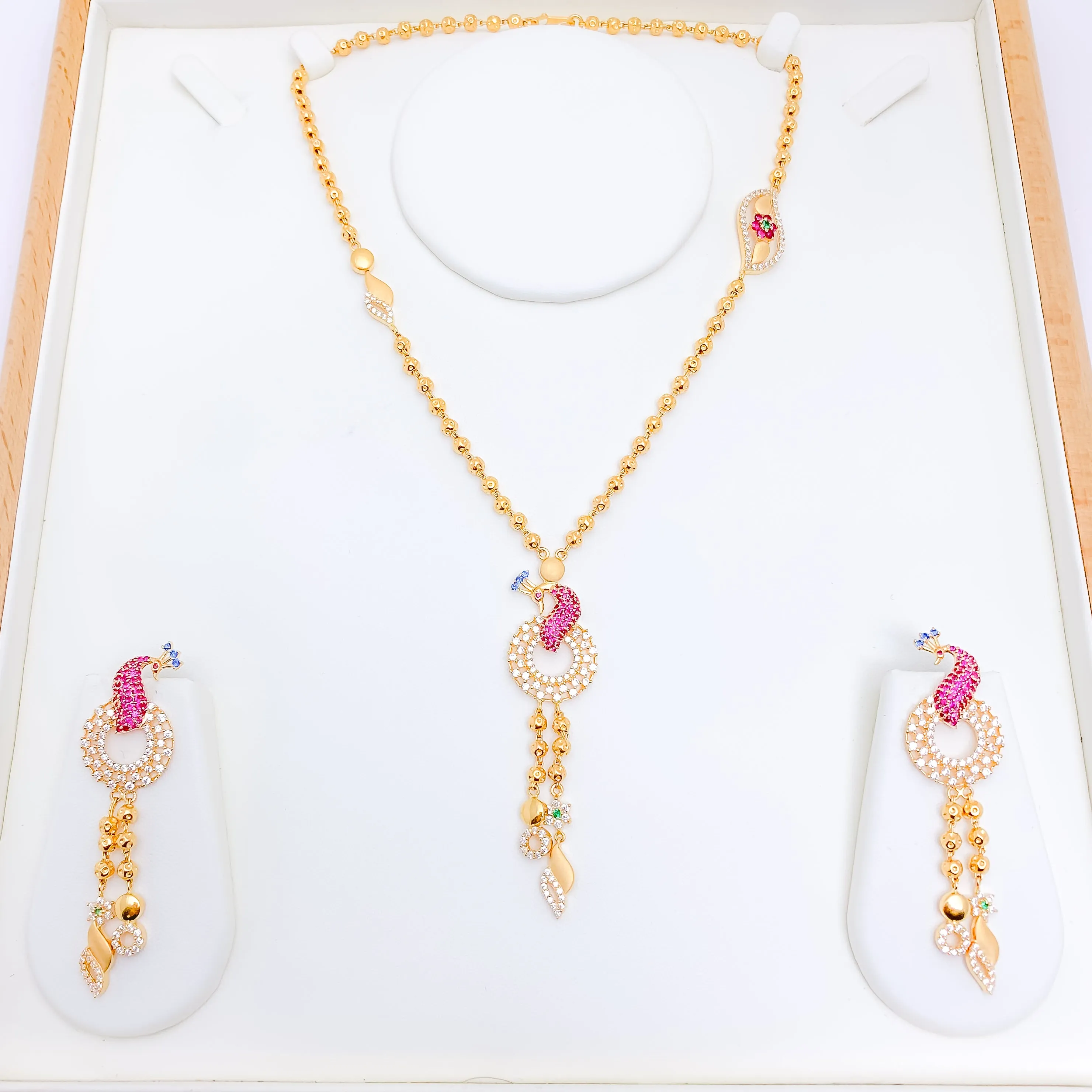 Beautiful Chand Style Peacock Necklace Set