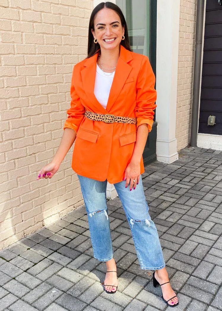 Beckette Boyfriend Blazer- Orange-***FINAL SALE***