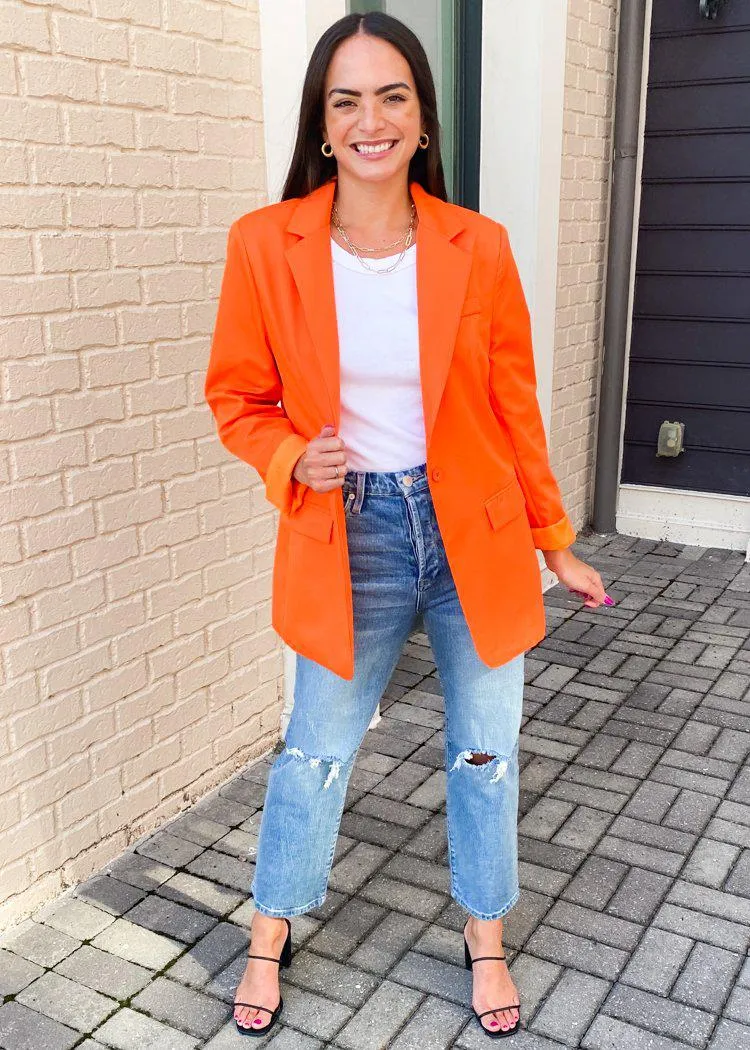 Beckette Boyfriend Blazer- Orange-***FINAL SALE***