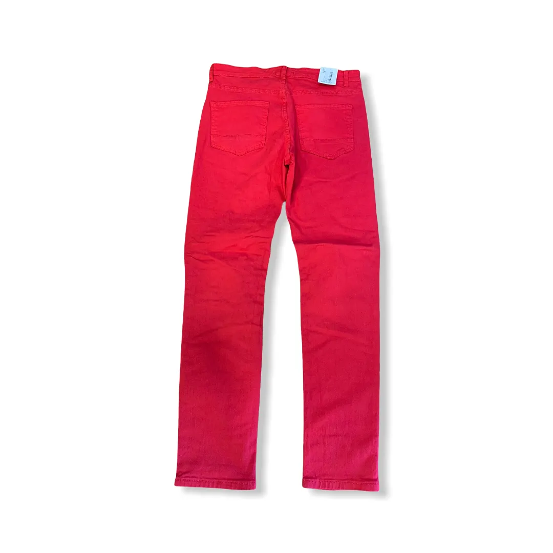 BLIND TRUST: Distressed Denim Twill Pant BTP19633