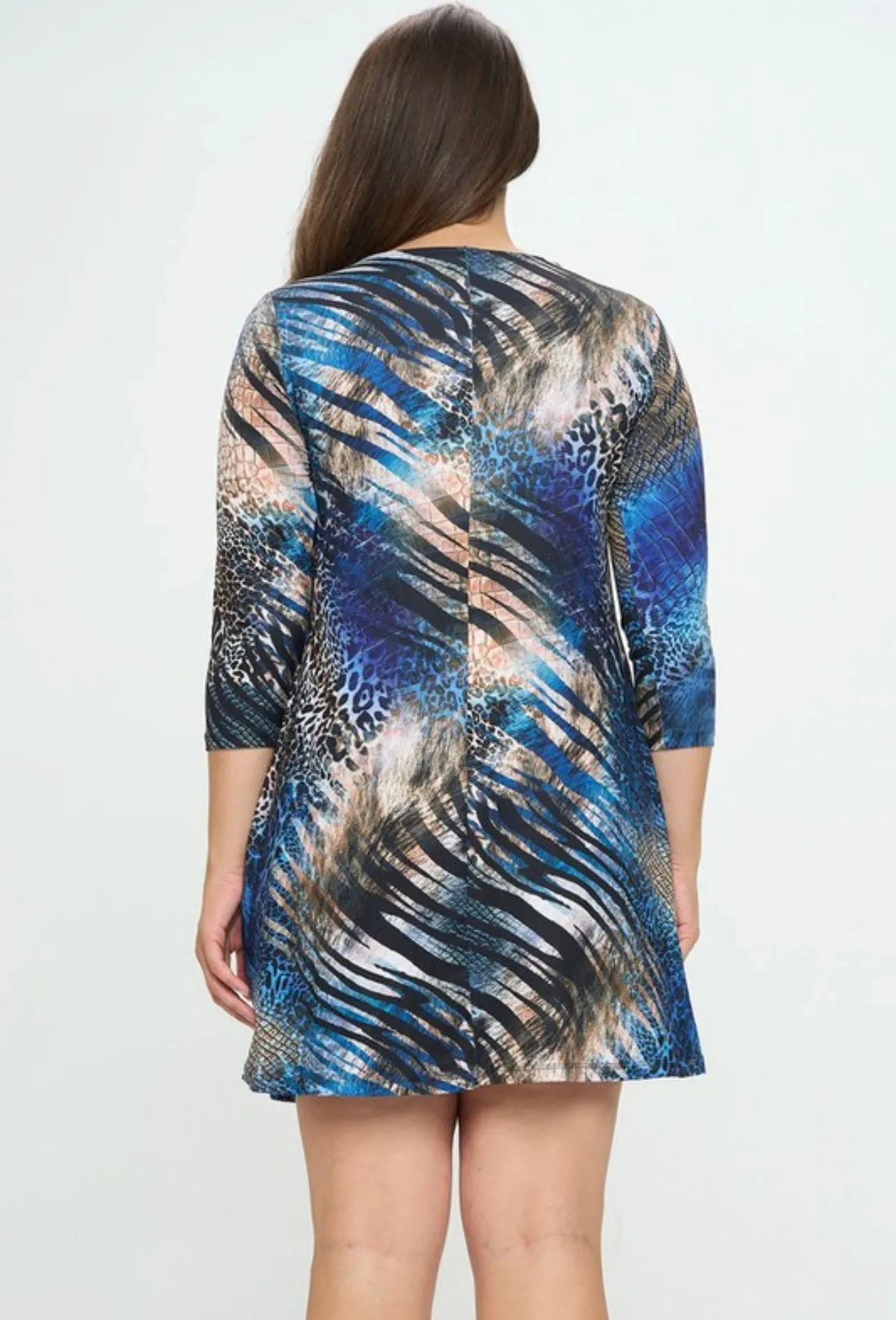 Blue Animal Print Dress