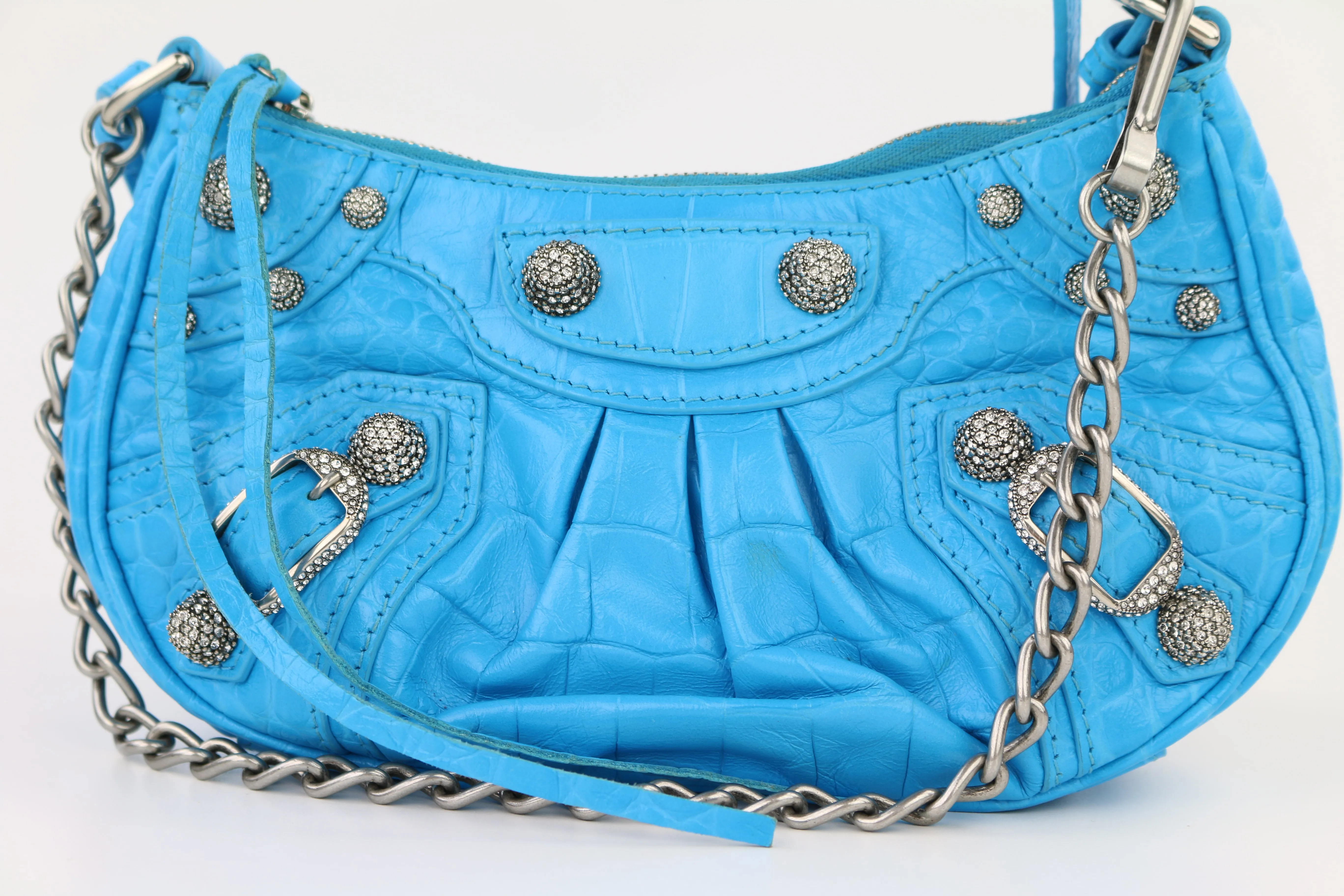 Blue Le Cagole Mini with Chain