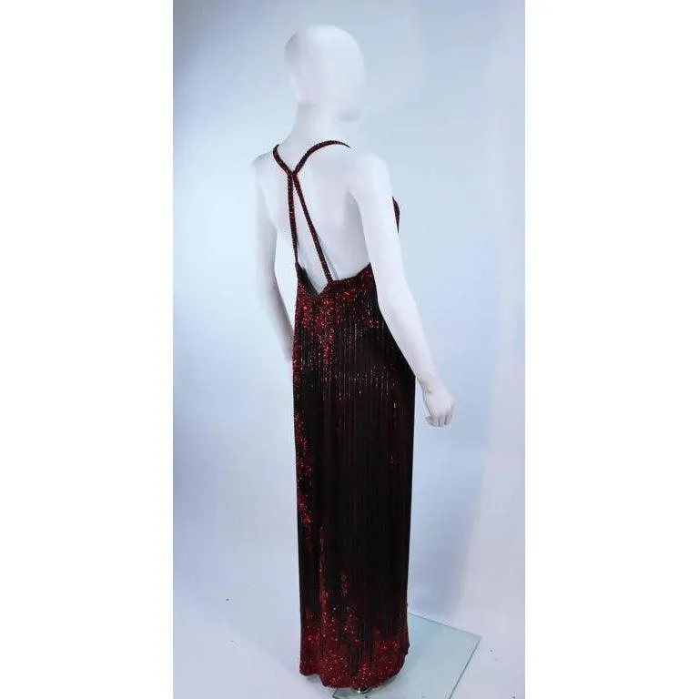 Bob Mackie Beaded Black & Red Gown | US 8