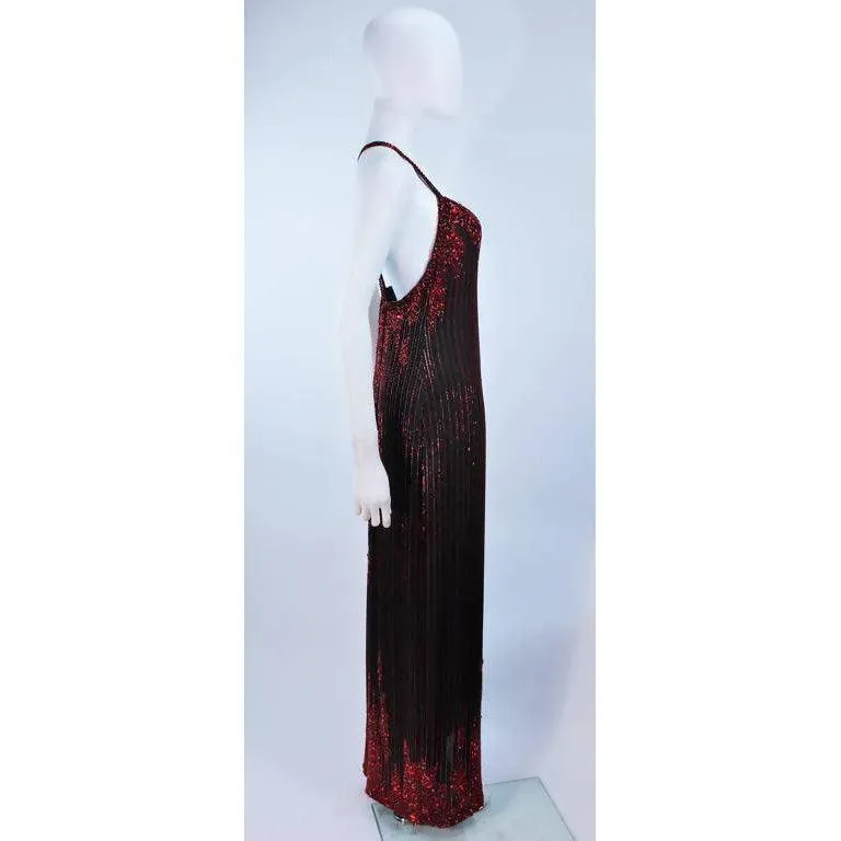 Bob Mackie Beaded Black & Red Gown | US 8