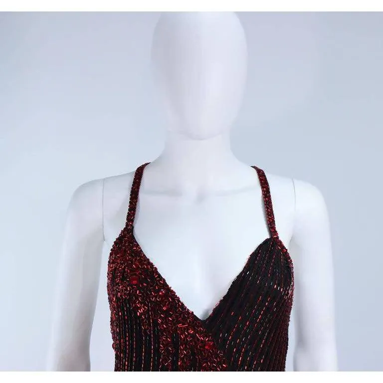 Bob Mackie Beaded Black & Red Gown | US 8