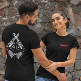 Bonnie And Clyde With Backprint T-Shirts