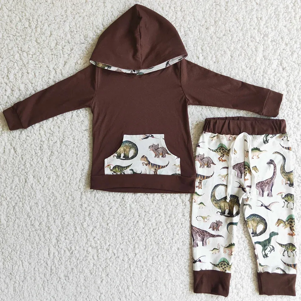 Boys Hoodie Loungewear Outfit - Dinosaurs to 14/16