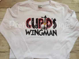 Boys Valentine's Shirt cupids wingman -- Boys Valentine shirt or bodysuit -- Valentine Shirt boys