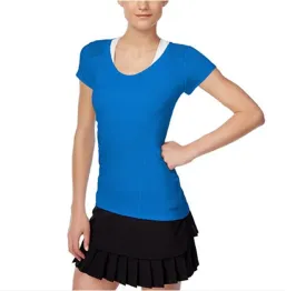 Calvin Klein Performance Women's Cap Sleeve Mesh-Trim Top, Blue, XL