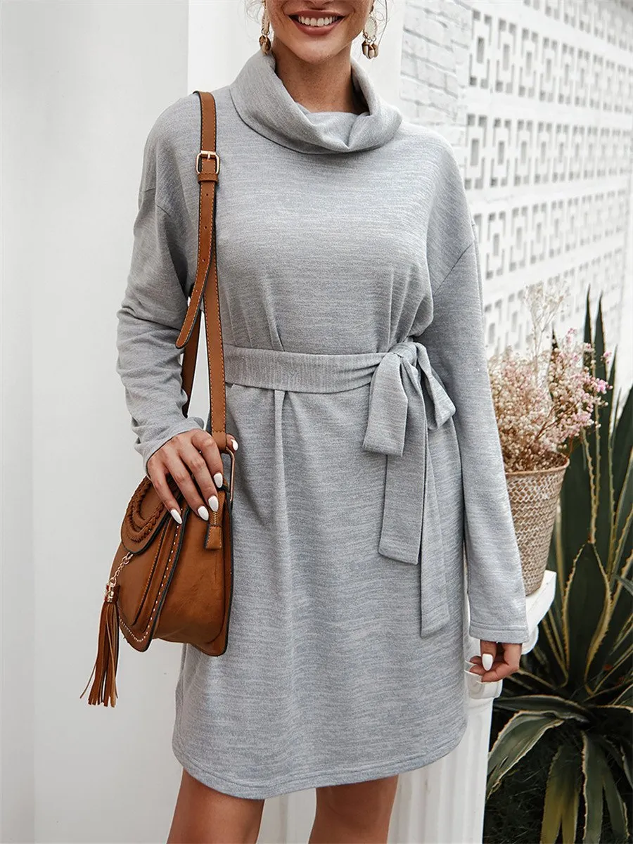 Casual loose base versatile long-sleeved sweater dress