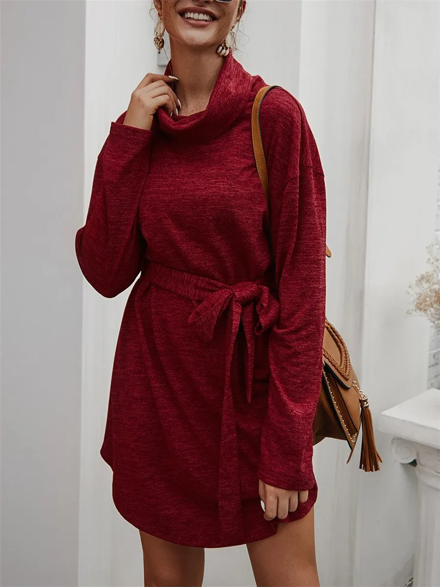 Casual loose base versatile long-sleeved sweater dress