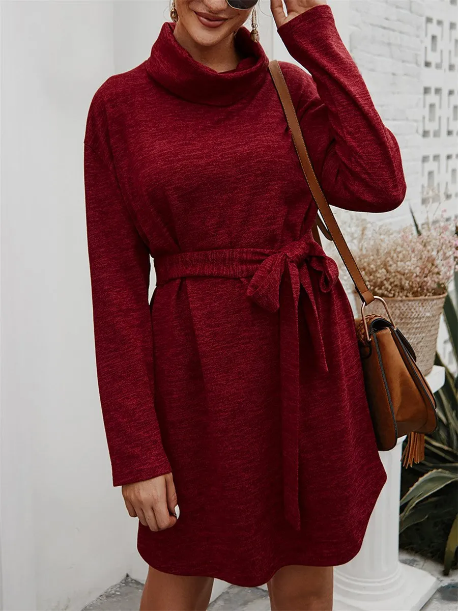 Casual loose base versatile long-sleeved sweater dress