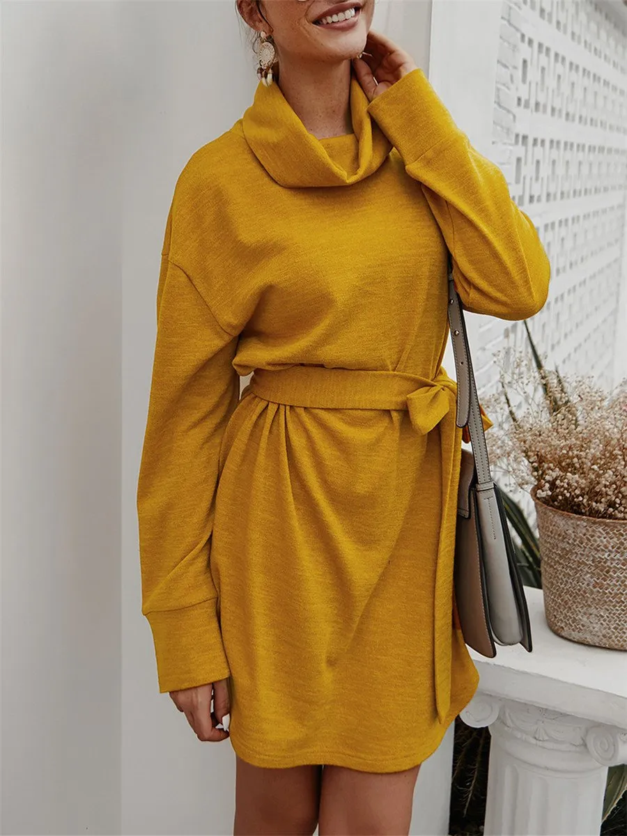 Casual loose base versatile long-sleeved sweater dress