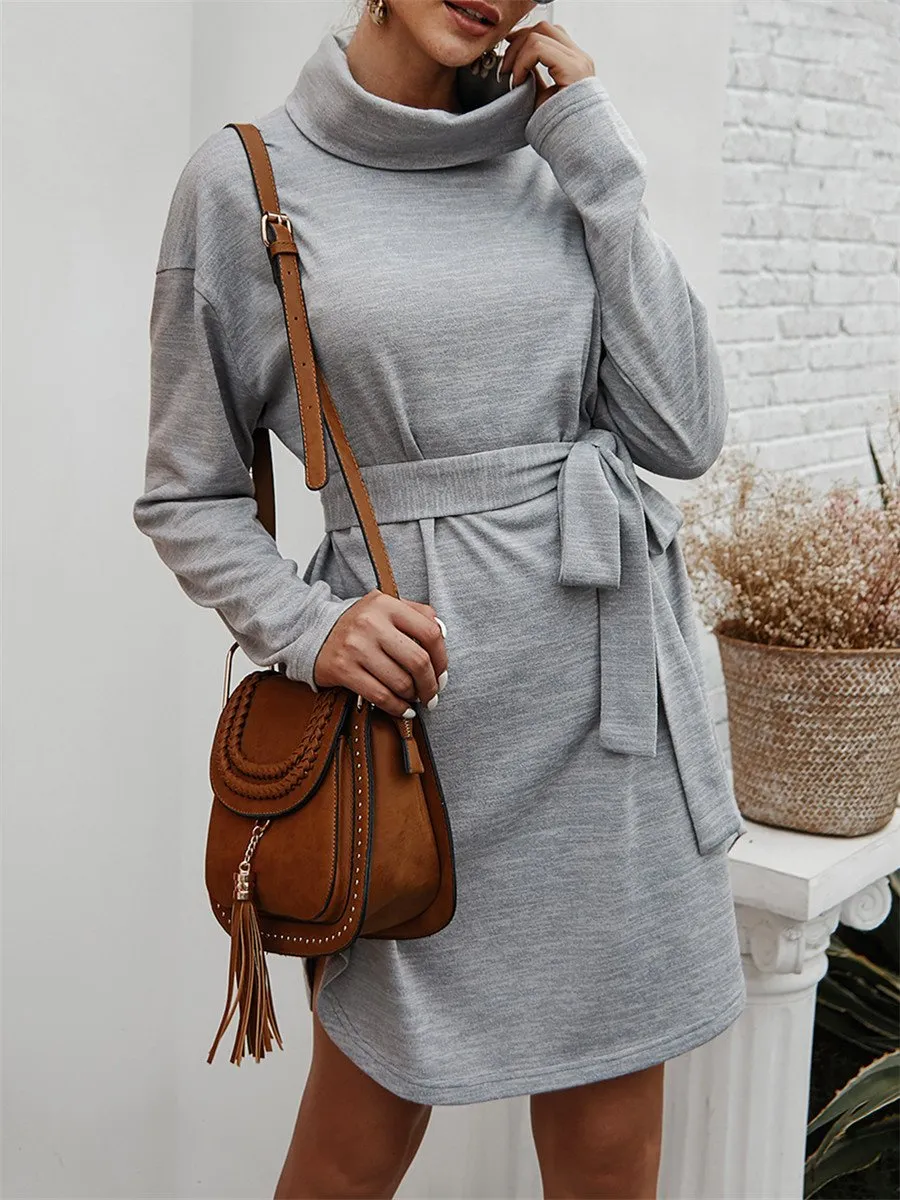 Casual loose base versatile long-sleeved sweater dress