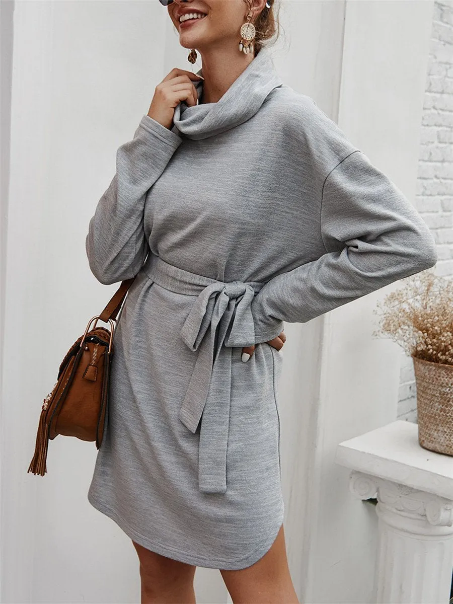 Casual loose base versatile long-sleeved sweater dress