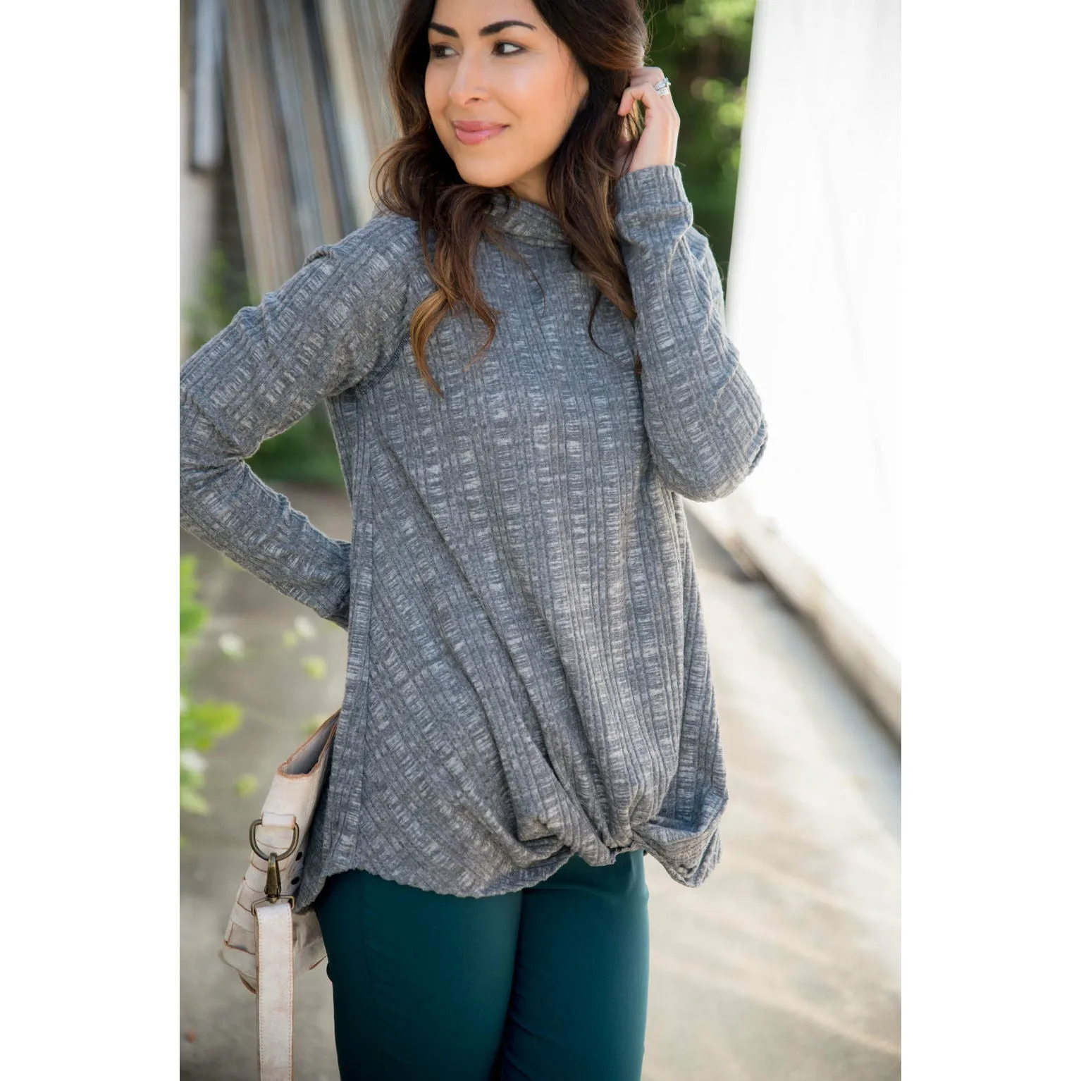 Charcoal Knotted Sweatshirt