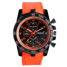 Cool Stylish Casual Quartz Wrist Watch Men Simple Sport Military Orange Silicone Strap Gift relogio masculine W190104