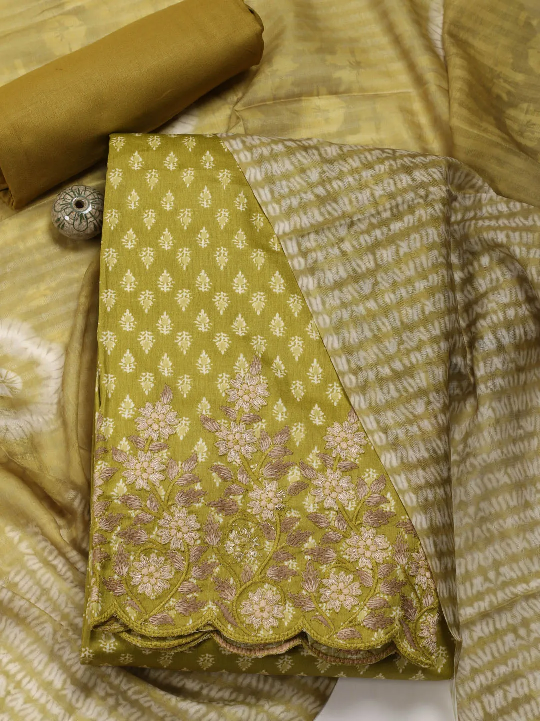 Cotton Printed Cotton Unstitched Suit