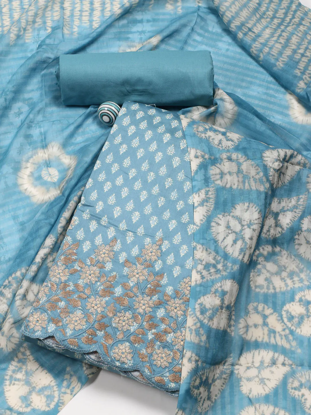 Cotton Printed Cotton Unstitched Suit