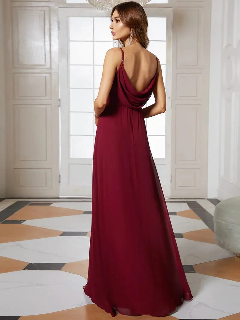 Cowl Back Sweetheart Neckline Evening Dress