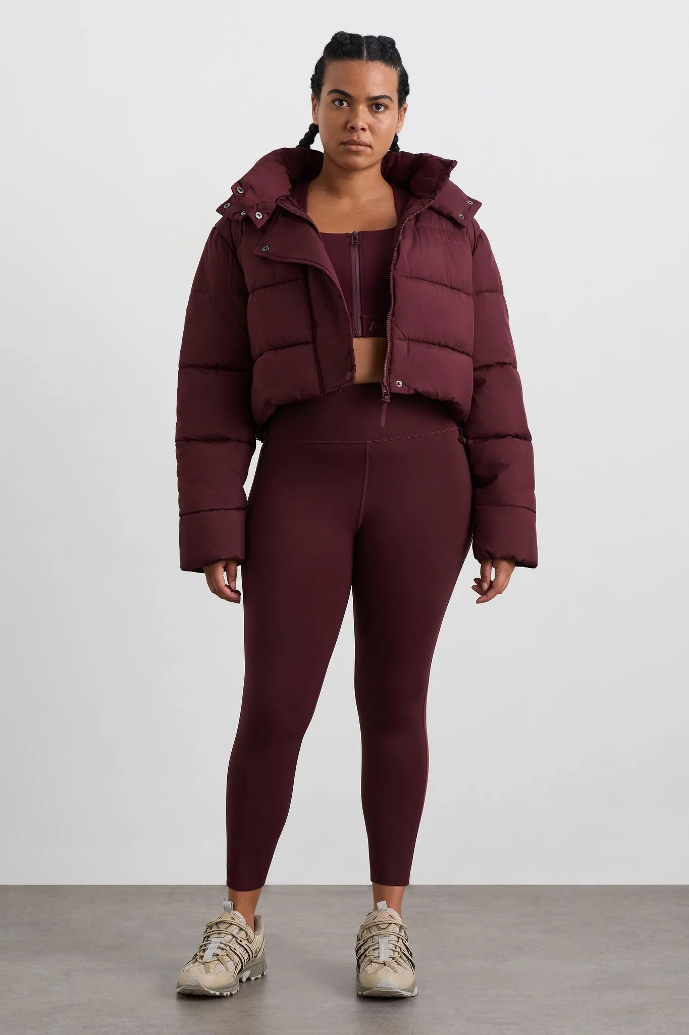 Cropped Hooded Puffer Jacket 764