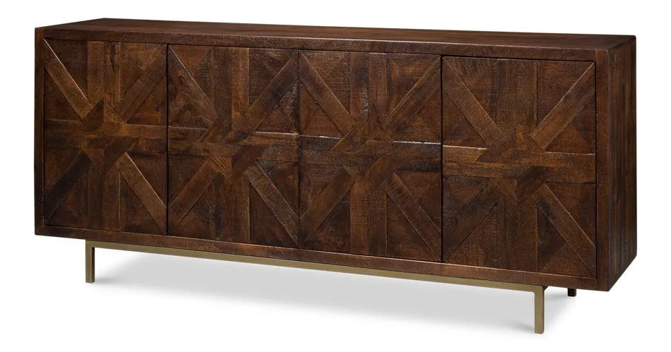 Crosshatch Rustic Wood Buffet