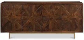 Crosshatch Rustic Wood Buffet