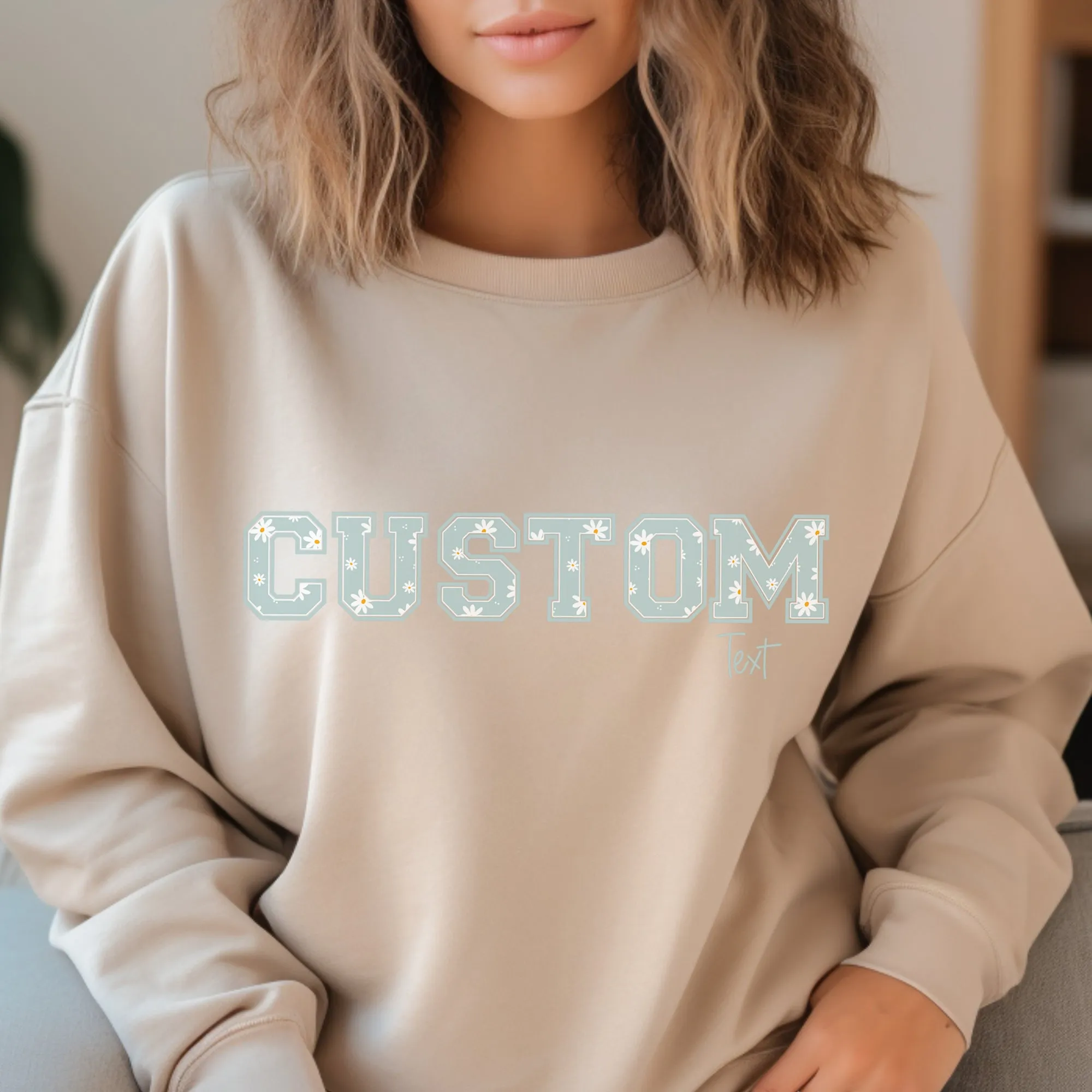 Custom TEXT DAISY -  PERSONALIZED HOODIE/CREWNECK